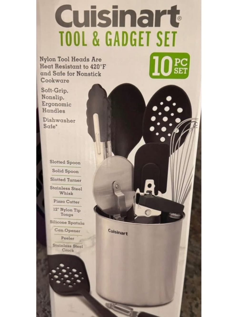 Cuisinart 10-Piece Primary Tool & Gadget Set with Stainless Steel Crock - NEW